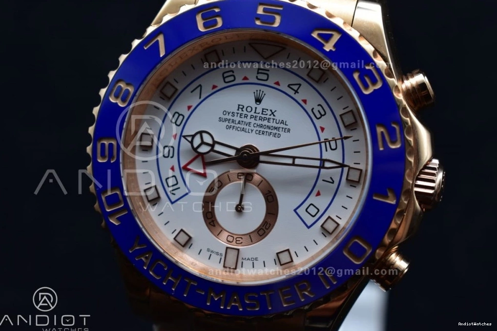 TopPick II on RG Edition GMF Bracelet 1:1 YachtMaster Blue RG A Best 1223 Ceramic 116685 1021